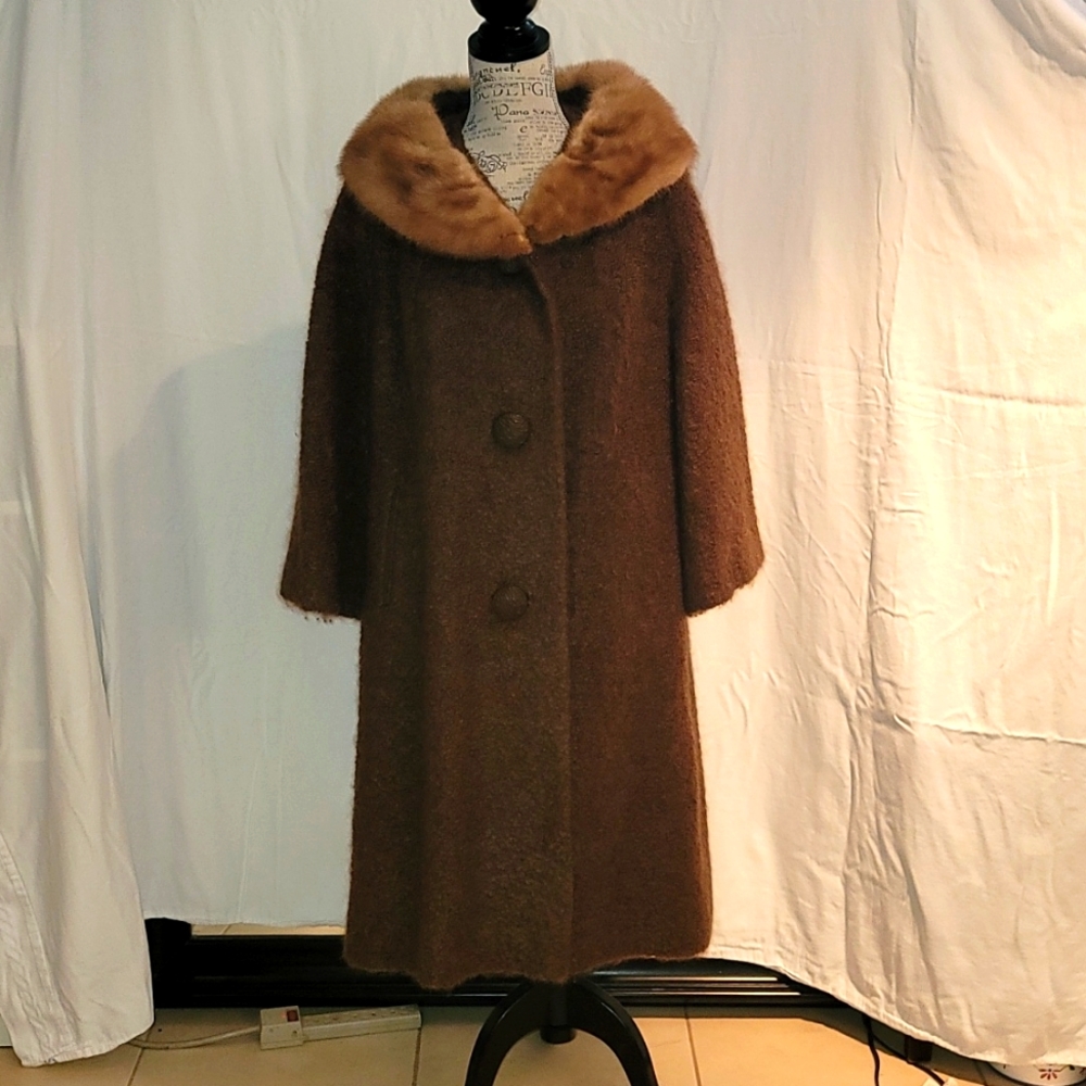 Vintage Lady Stanley Berroco Boucle & Mink Coat